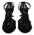 Black Stiletto High Heels Sandals Shoes