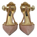 Pink Crystal T-strap Heels Pumps Shoes