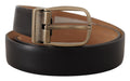 Black Brown Backend Leather Vintage Metal Buckle Belt