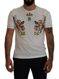 White Printed Short Sleeves Men T-shirt