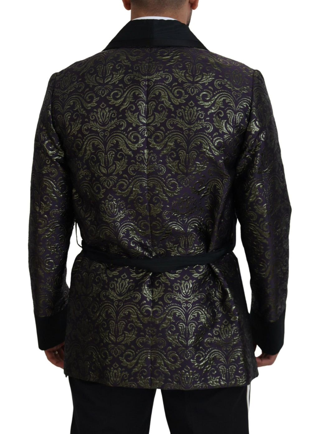 Dark Gray Purple Baroque Jacket Blazer Robe