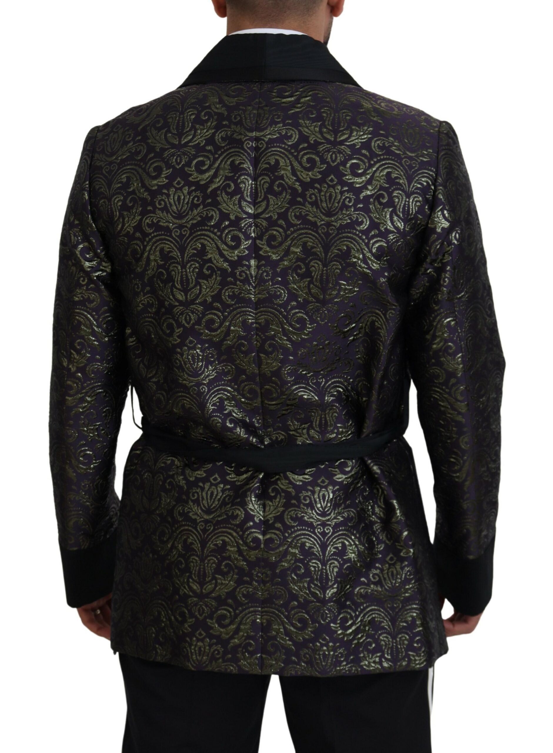 Dark Gray Purple Baroque Jacket Blazer Robe