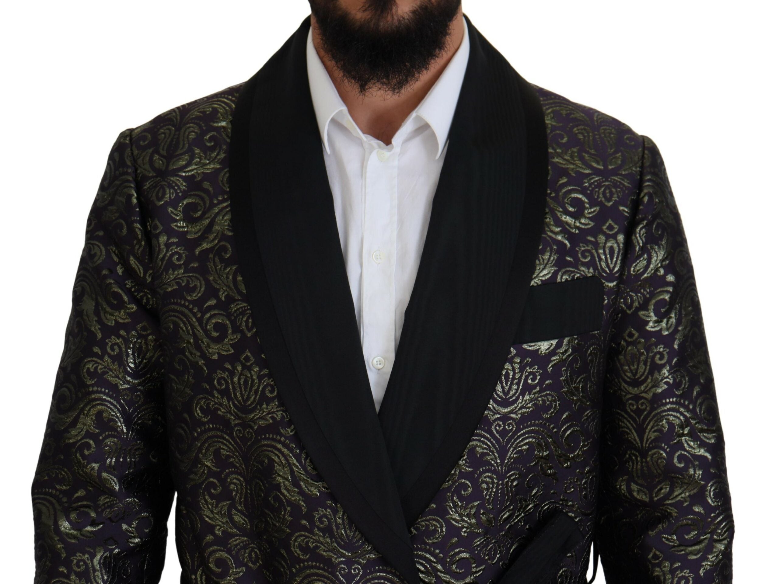 Dark Gray Purple Baroque Jacket Blazer Robe