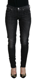 Black Cotton Low Waist Skinny Women Casual Jeans