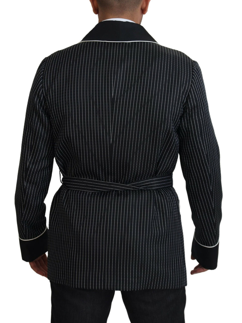 Dark Gray Robe Striped DG Patch Jacket Men Blazer