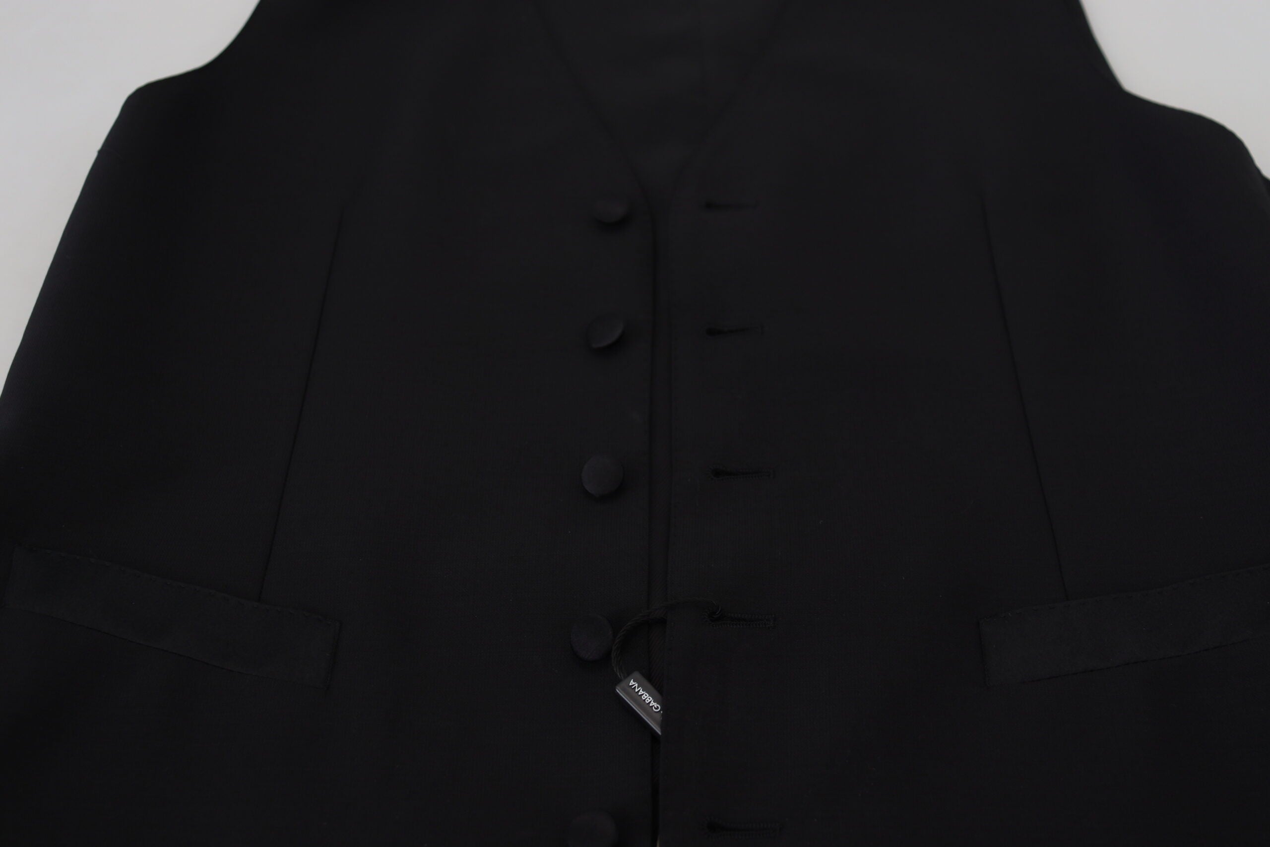 Dark Gray Virgin Wool Waistcoat Formal Vest