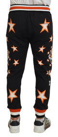 Black Orange Star Trousers Sport Pants