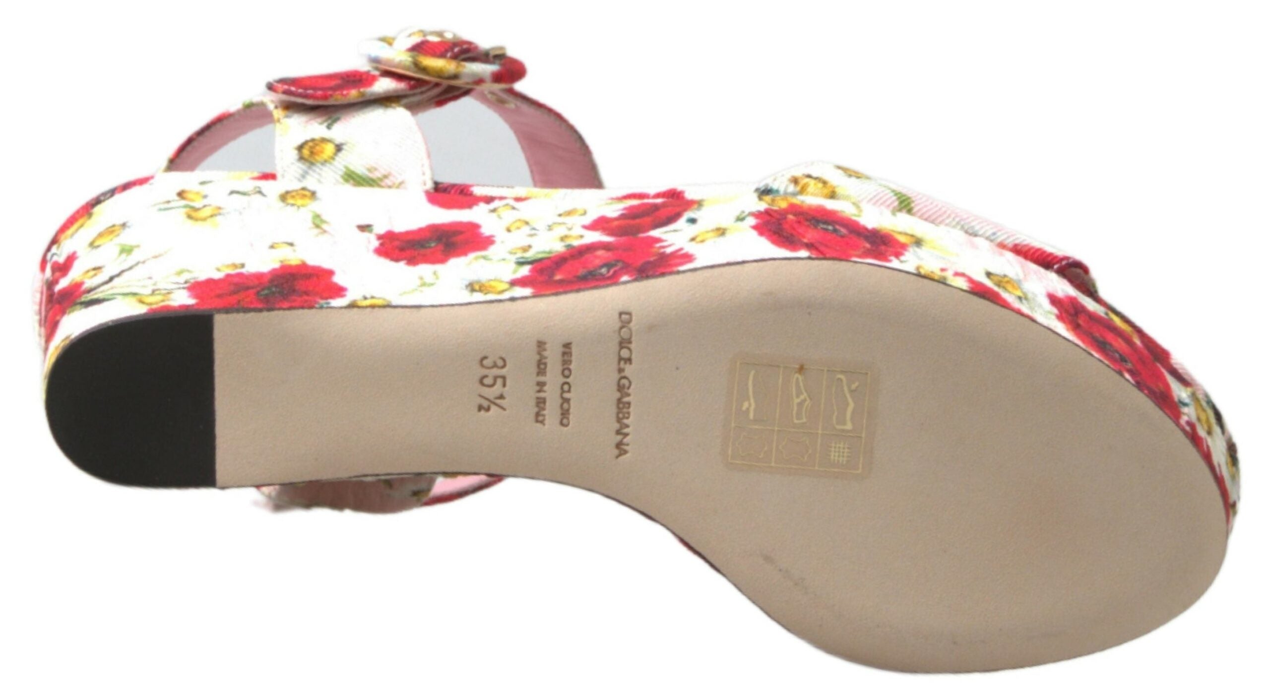 Multicolor floral print Wedges Floral Ankle Strap Sandals