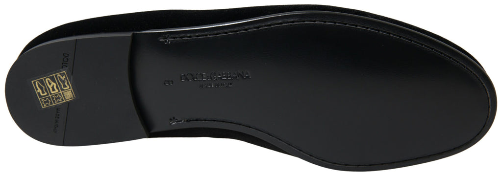 Black Velvet Loafers Formal Shoes