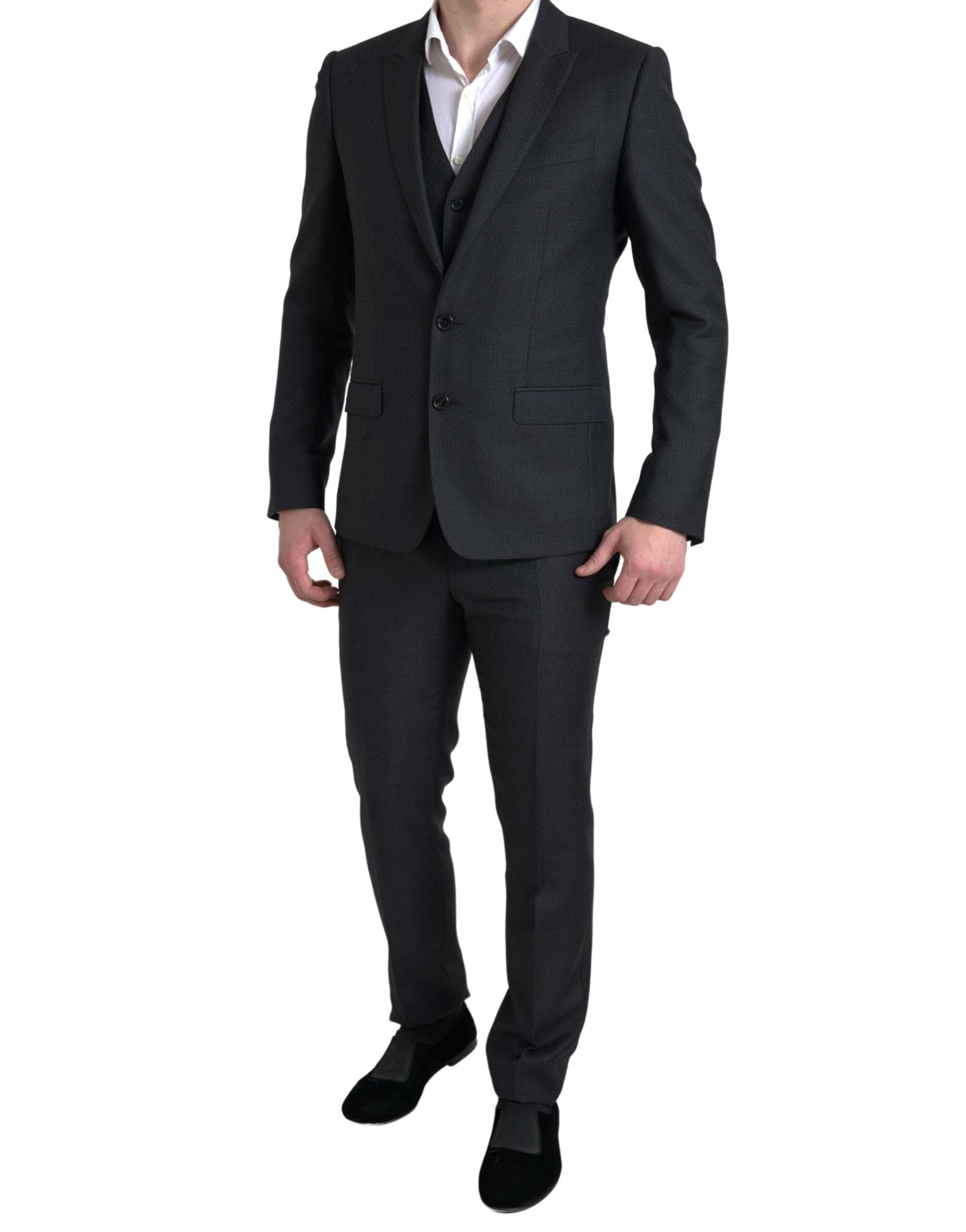 Dark Gray 3 Piece Single Breasted MARTINI Suit