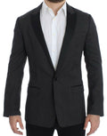 Dark Gray Wool Silk Slim MARTINI Jacket Blazer