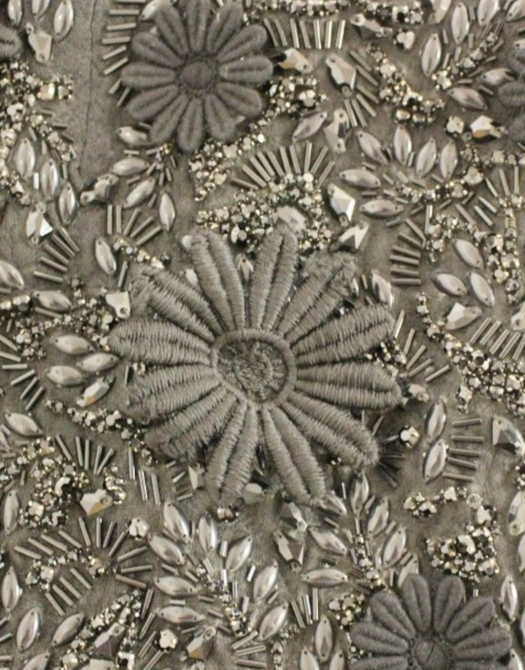 Black floral crystal embedded dress
