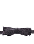 Dolce & Gabbana Dark Gray Wool Silk Brand Baroque Paisley Bow Tie Men