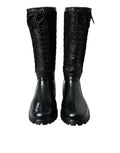 Black Chioggia Rubber Suede Rain Boots Shoes