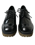 Black Leather Lace Up Derby Men Dress Shoes