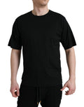 Black Logo Embossed Crew Neck Short Sleeves T-shirt