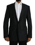 Dark Gray Wool Notch SingleBreasted Coat Blazer