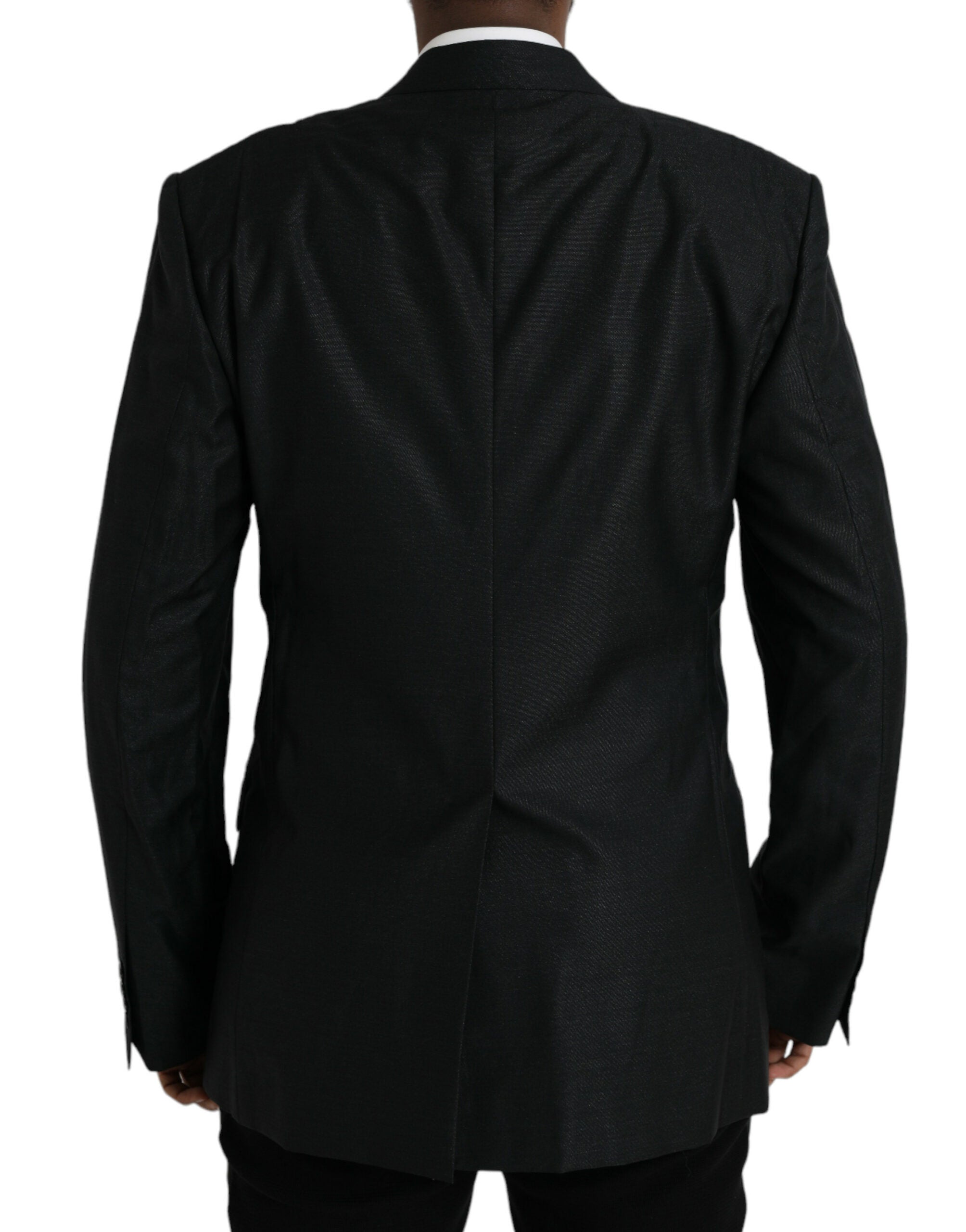 Dark Gray Wool Notch SingleBreasted Coat Blazer