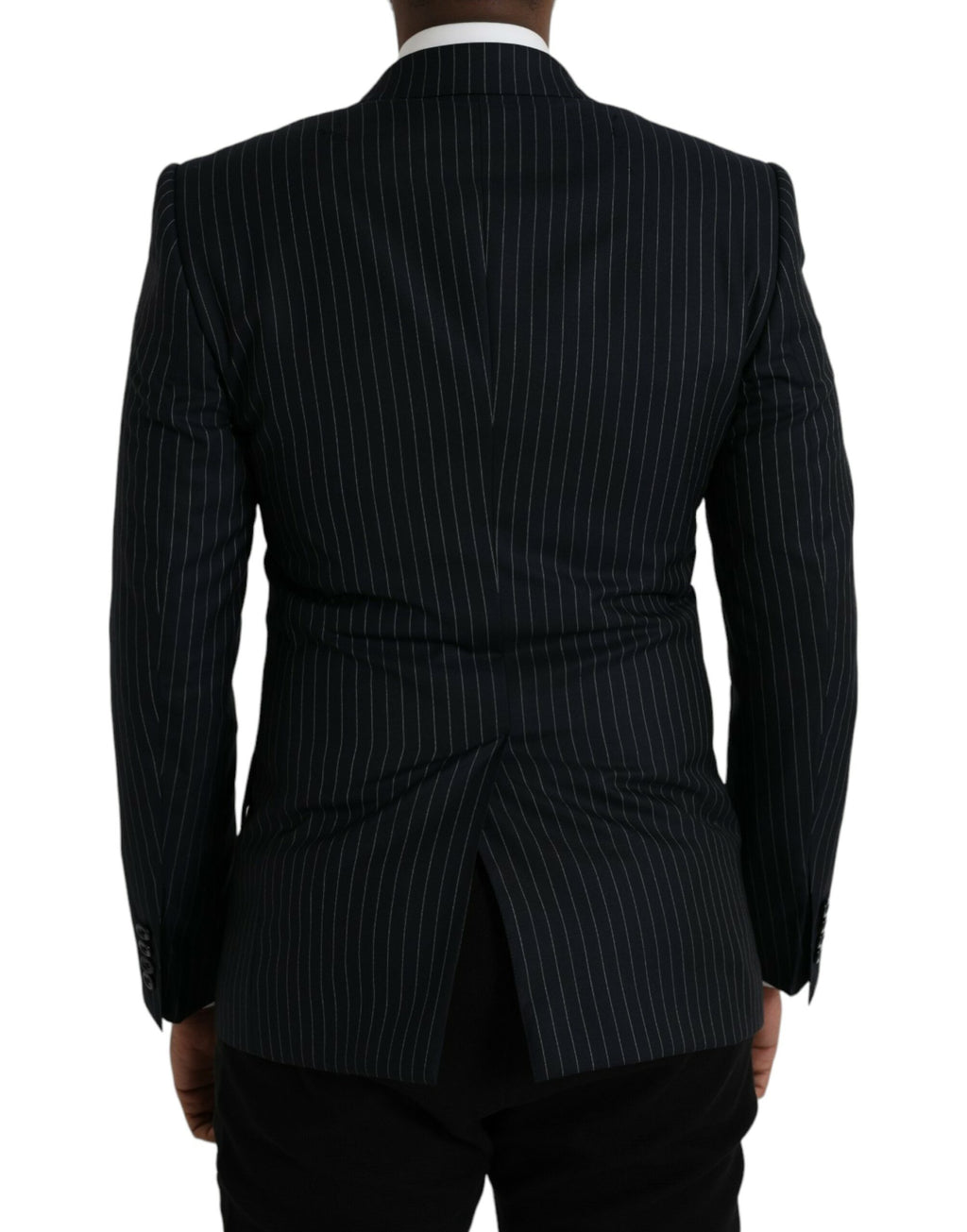 Dark Gray Stripe SICILIA Double Breasted Coat Blazer