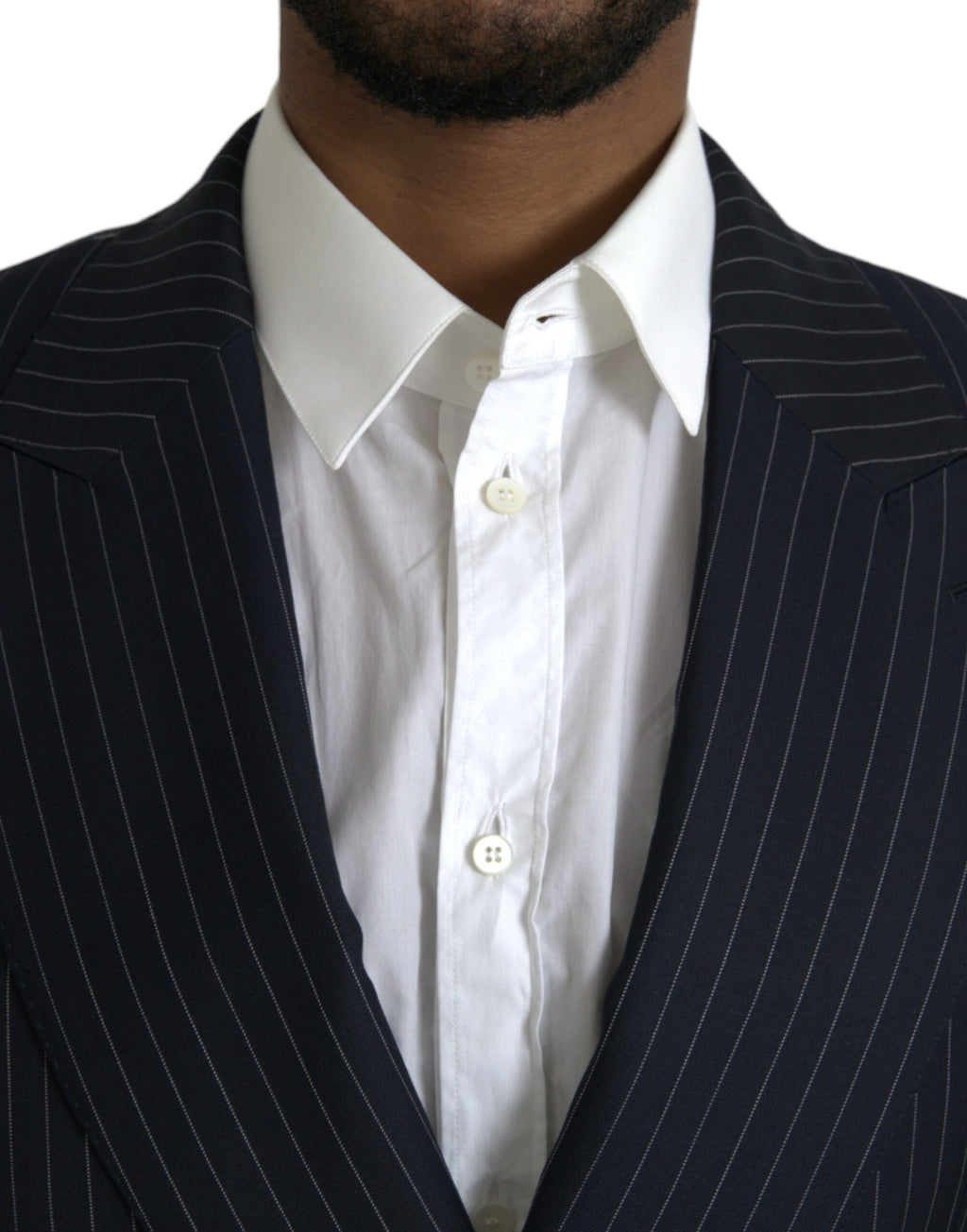 Dark Gray Stripe SICILIA Double Breasted Coat Blazer