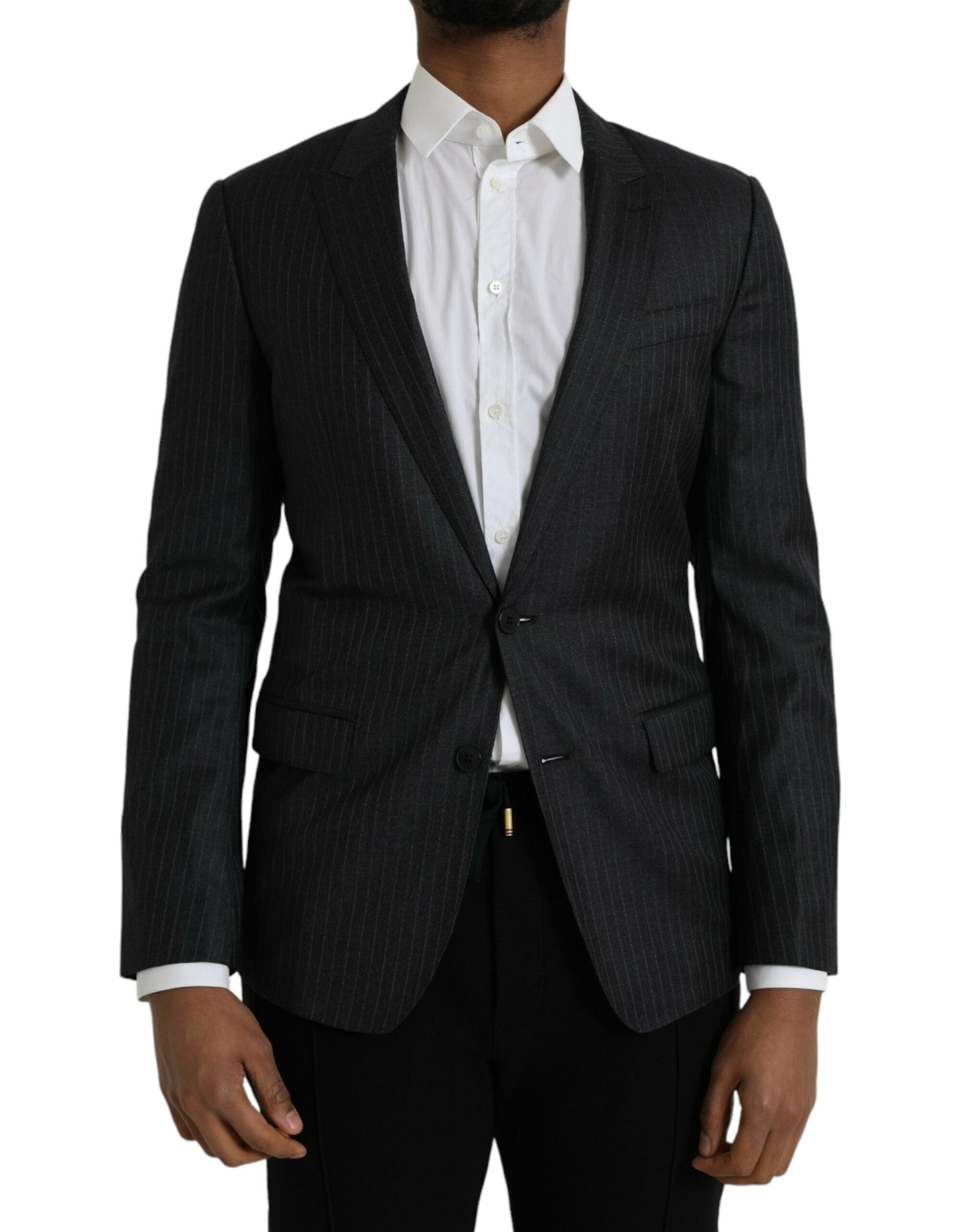 Dark Gray Stripe MARTINI Single Breasted Coat Blazer