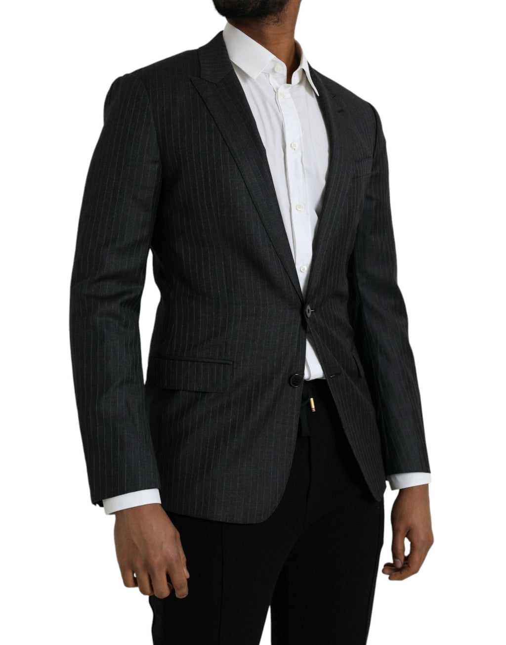 Dark Gray Stripe MARTINI Single Breasted Coat Blazer
