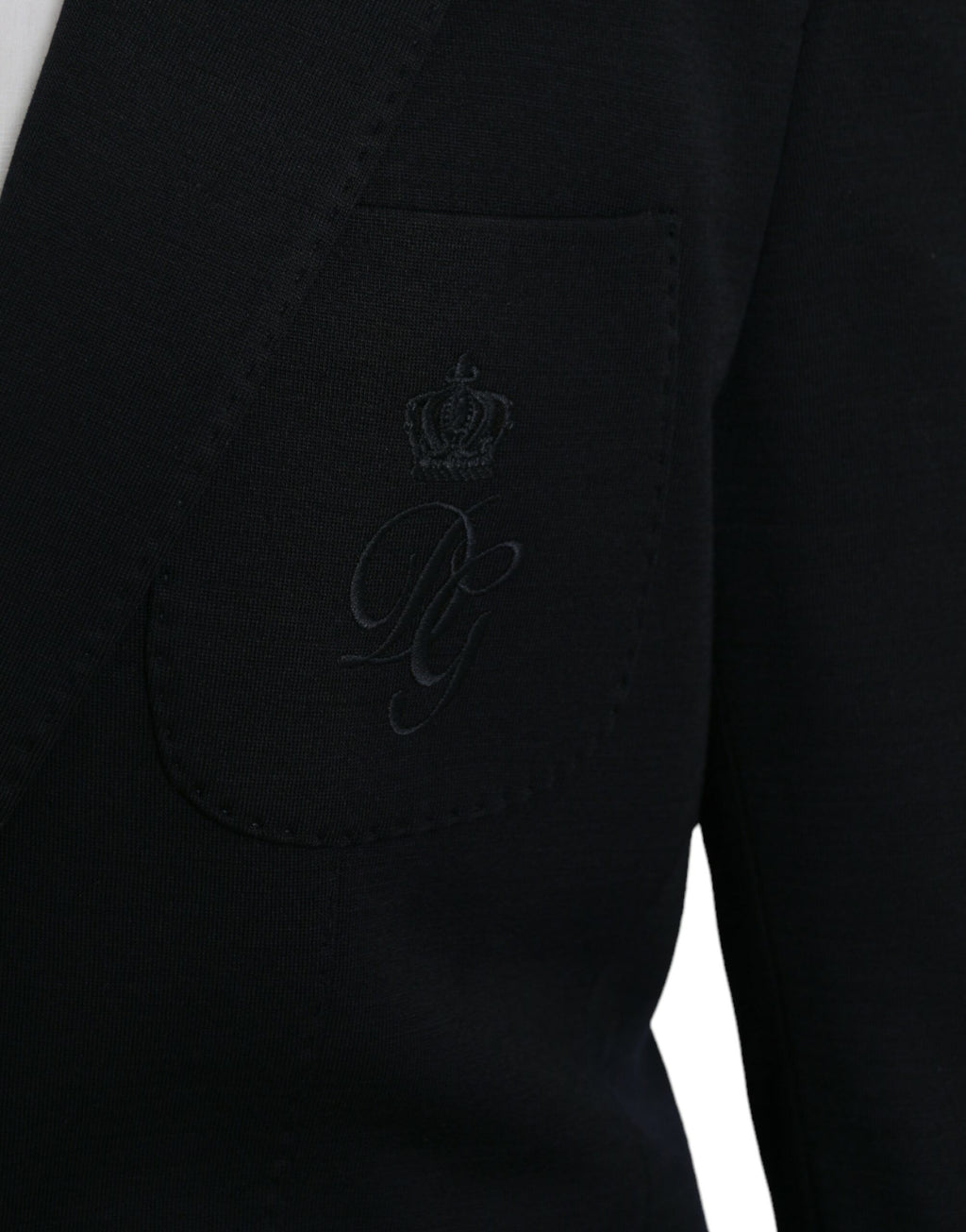 Dark Blue Wool Notch Single Breasted Coat Blazer