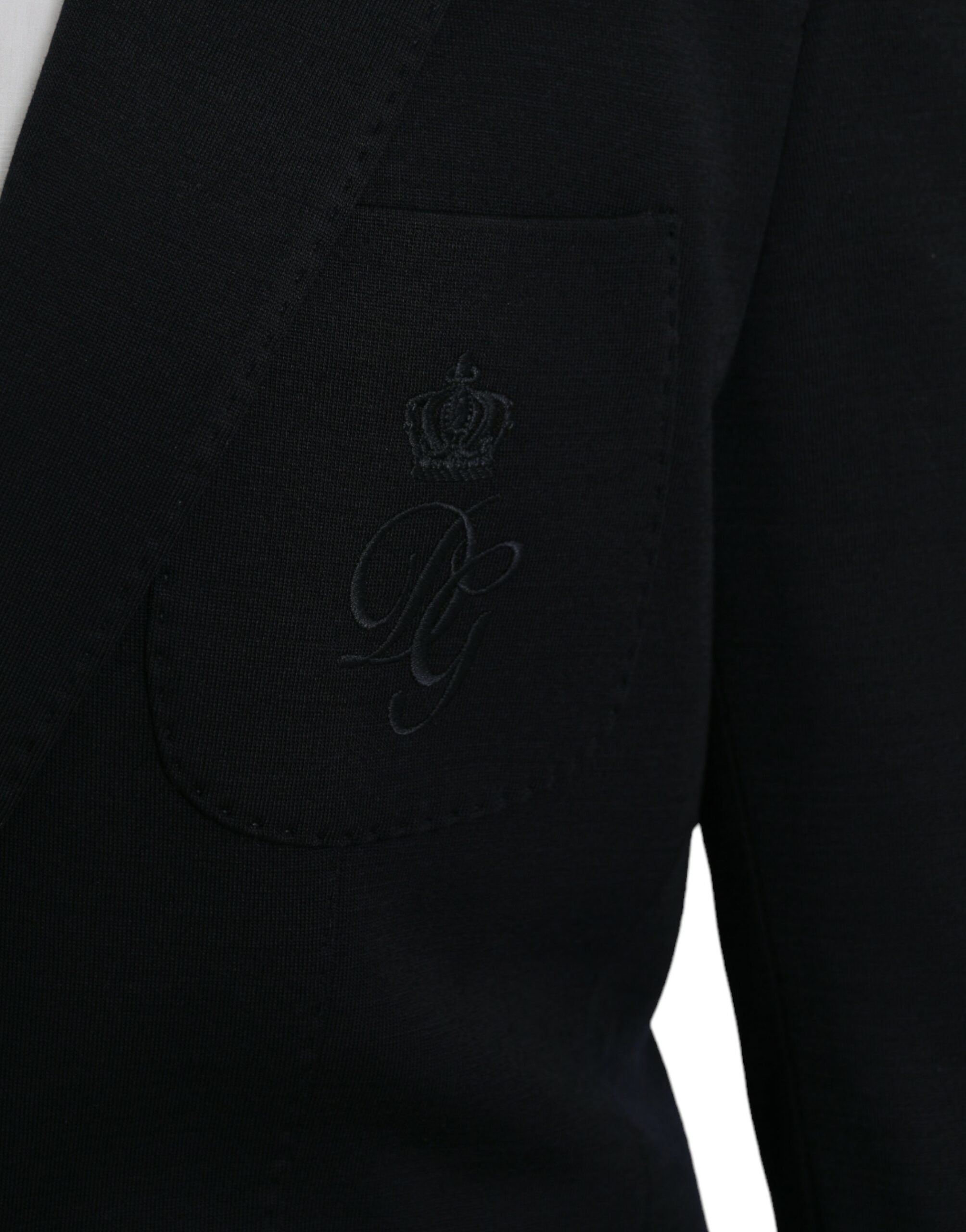 Dark Blue Wool Notch Single Breasted Coat Blazer