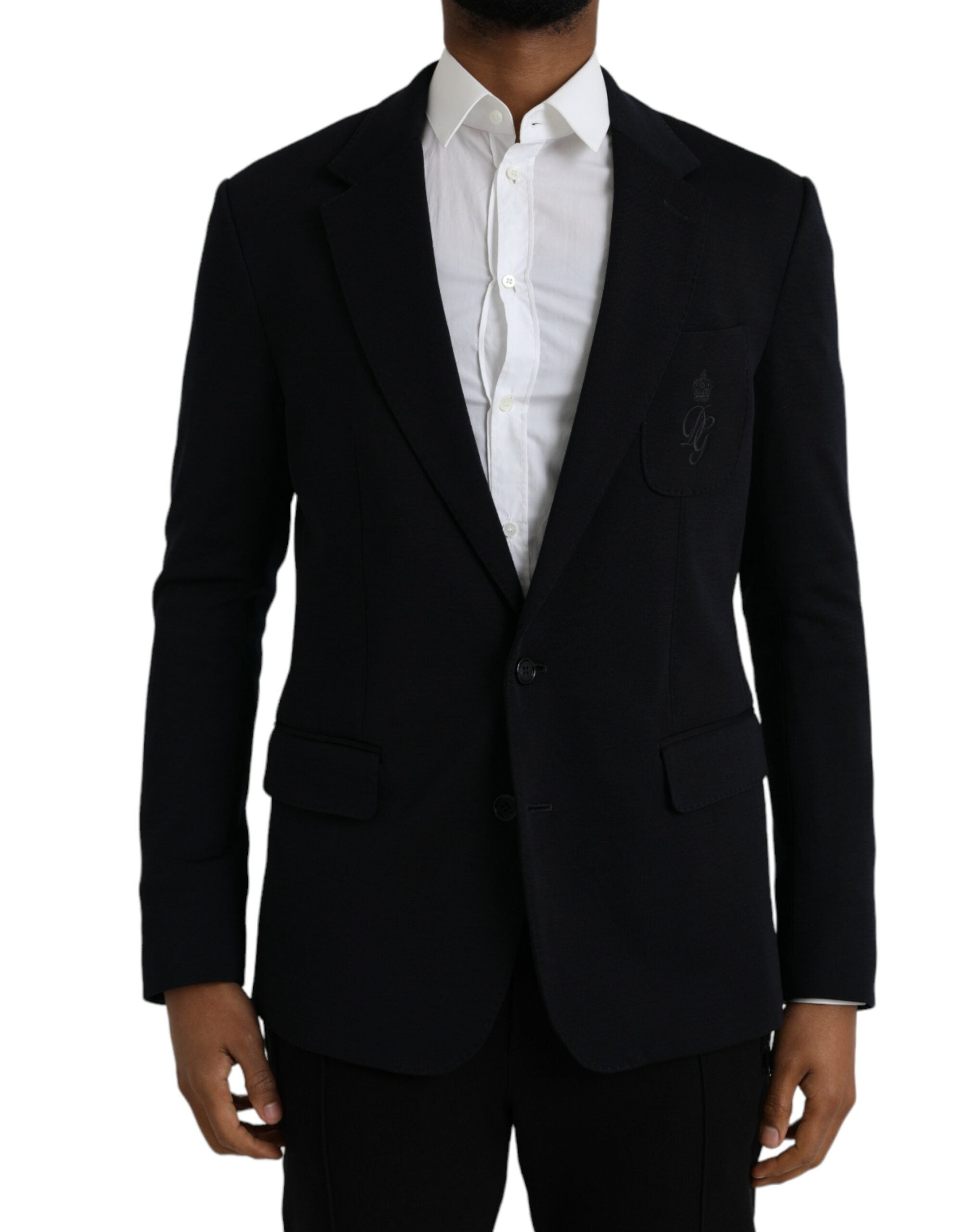 Dark Blue Wool Single Breasted Coat Blazer
