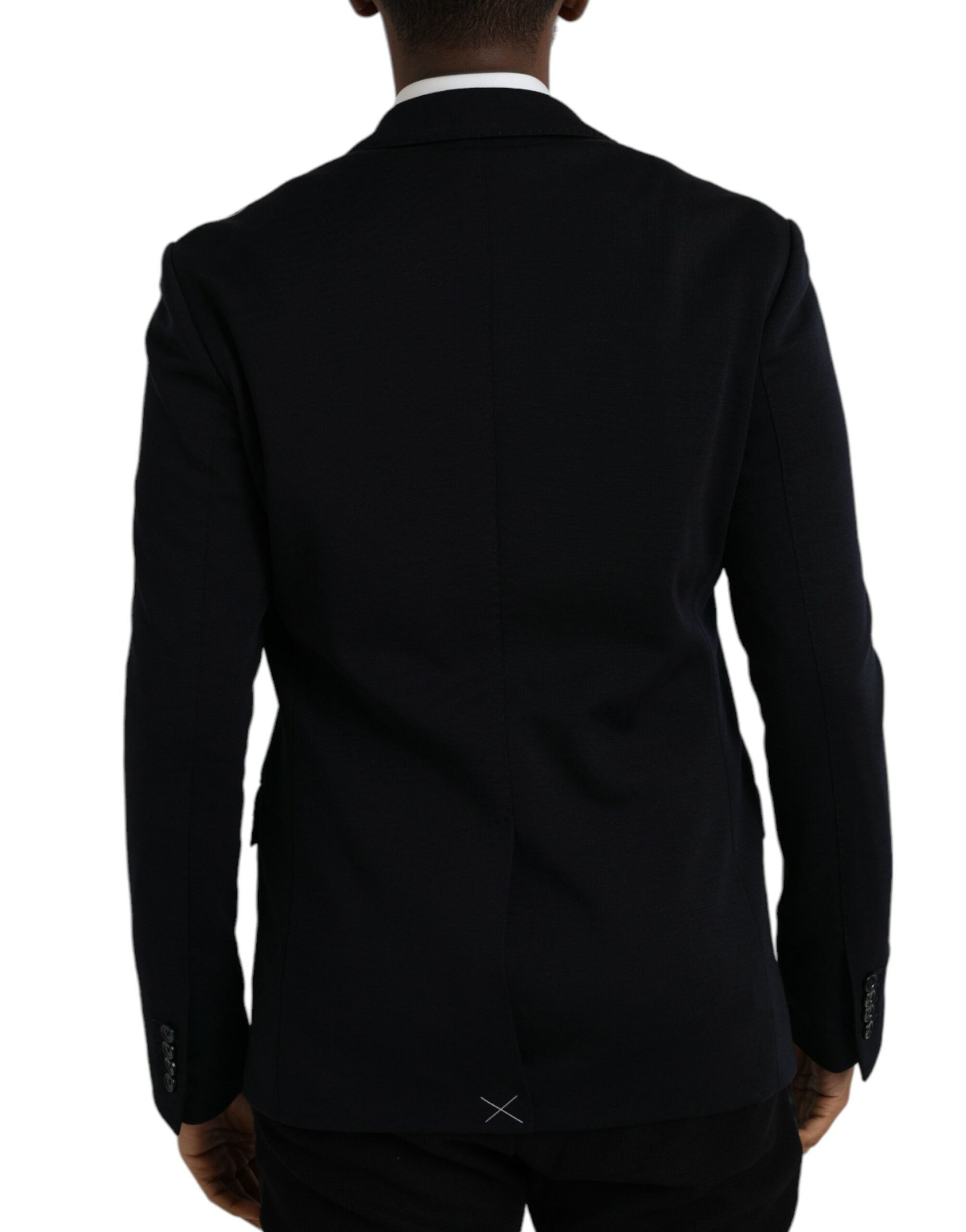 Dark Blue Wool Single Breasted Coat Blazer