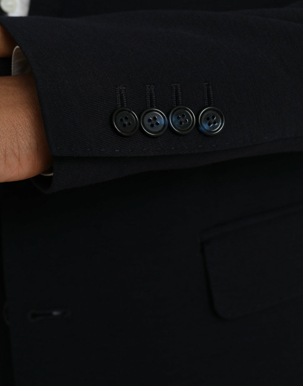 Dark Blue Wool Single Breasted Coat Blazer