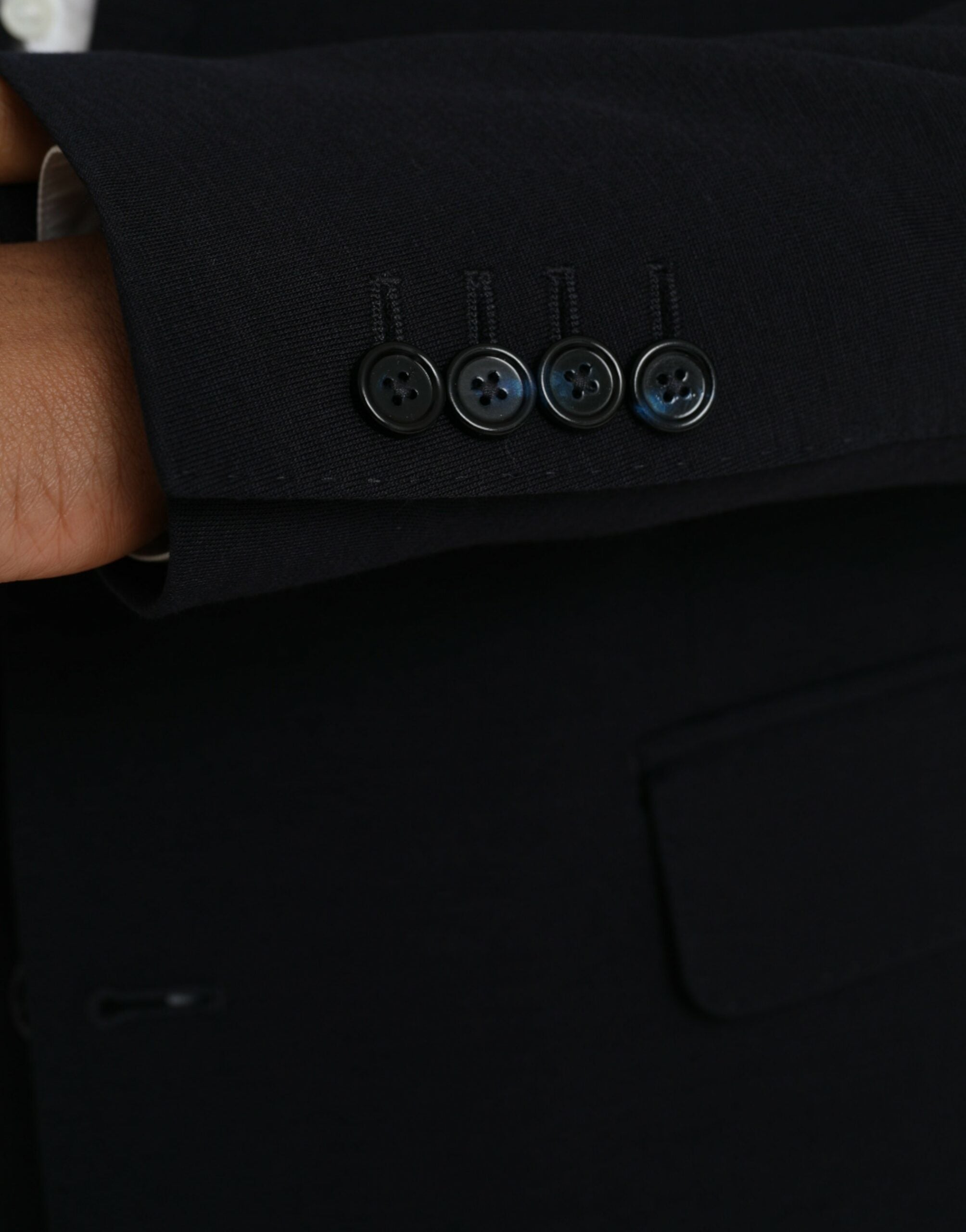 Dark Blue Wool Single Breasted Coat Blazer