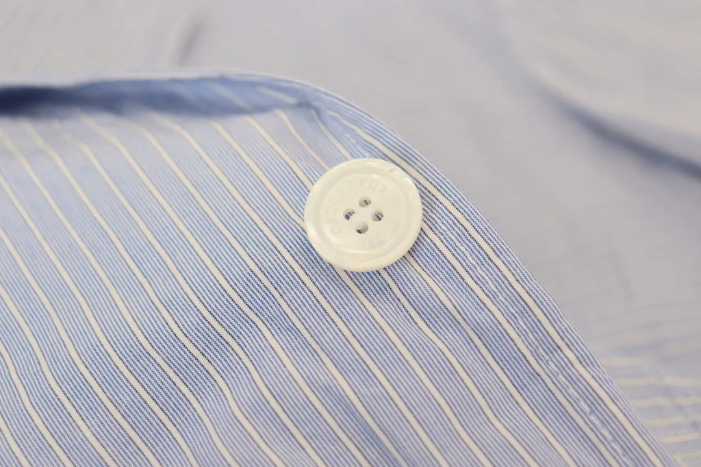 Blue Striped Single Breasted Formal Coat Blazer