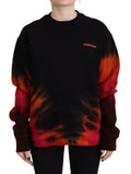 Black Tie Dye Logo Print Women Long Sleeve Sweater