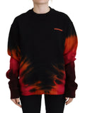 Dsquared² Black Tie Dye Logo Print Women Long Sleeve Sweater