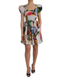 Multicolor Patchwork Cotton Aline Mini Dress