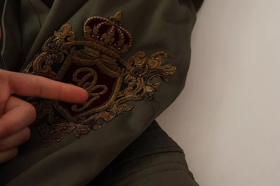 Green Cotton DG Love Blouson Coat Jacket
