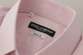 Dolce & Gabbana Light Pink Cotton Dress Formal Men GOLD Shirt