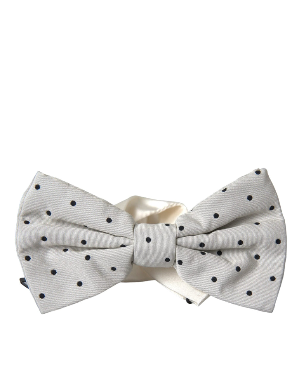 Dolce & Gabbana Gray Black Polka Dot Polyester Bow Tie Men
