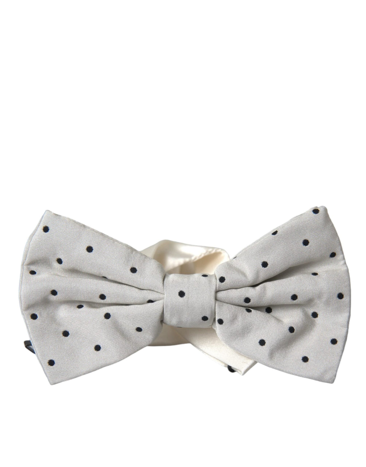 Dolce & Gabbana Gray Black Polka Dot Polyester Bow Tie Men