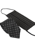 Dolce & Gabbana Dark Gray White Polka Dots 100% Silk Necktie Face Mask