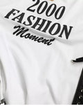 White Slogan Print Lacing Detailed T-shirt