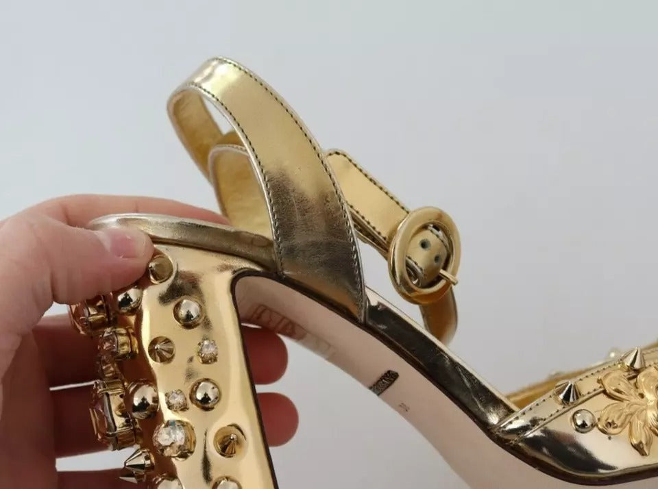 Gold Studs Vally Slingback Sandals Shoes