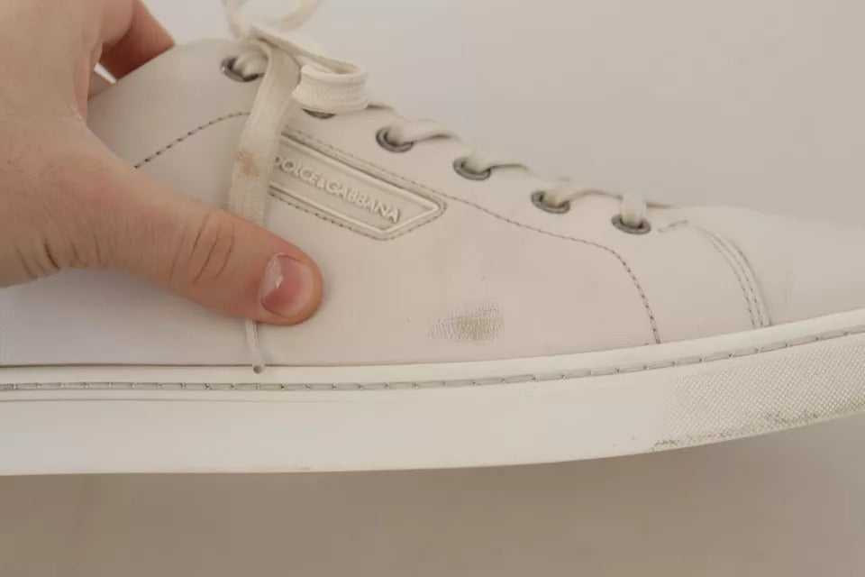 White Casual Leather Logo Men Sneakers Shoes