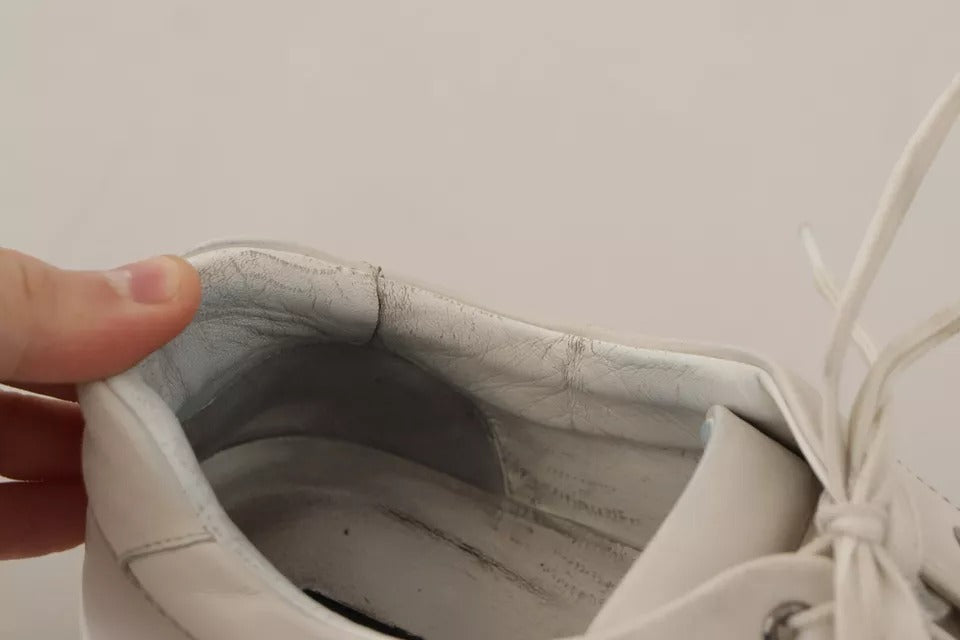 White Casual Leather Logo Men Sneakers Shoes