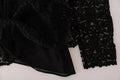 Black Lace Long Sleeve Blouse Nylon Top