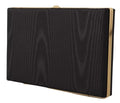 Dolce & Gabbana Black Silk Gold Frame Clutch Evening Party Purse Bag