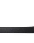 Black Exotic Leather Gold Metal Buckle Belt