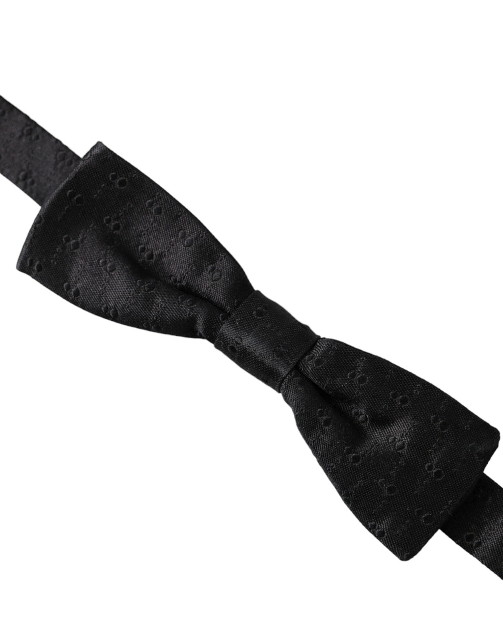Dolce & Gabbana Dark Gray Silk Patterned Adjustable Neck Men Bow Tie