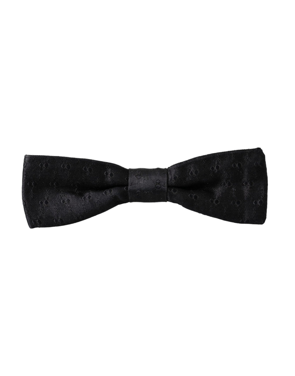 Dolce & Gabbana Dark Gray Silk Patterned Adjustable Neck Men Bow Tie